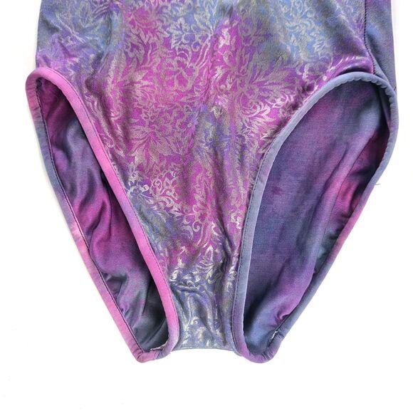 Vtg 80s Rose Marie Reid Rose Purple Pink Shimmery Silver Halter Swimsuit S/M/10 - Picture 6 of 16